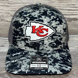 Kansas City Chiefs 3D Patch Snapback Trucker Hat- Black Digital Camo